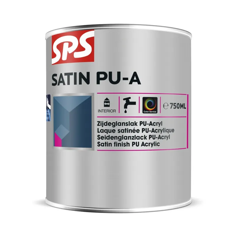 Snelle Levering SPS Satin PU-A Zijdeglans Acryllak - Waterbasis - RAL9010 - 750ml