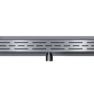 Flitsaanbieding Wiesbaden Douchegoot met Rooster, Vloerflens en Zijuitloop - 90cm - Geborsteld Gunmetal