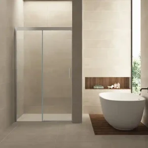 Direct Verzonden Wiesbaden Puerta Softclose Schuifdeur - Muurprofiel - Nano Coating - 8mm Helder Glas - 100x200cm - Chroom
