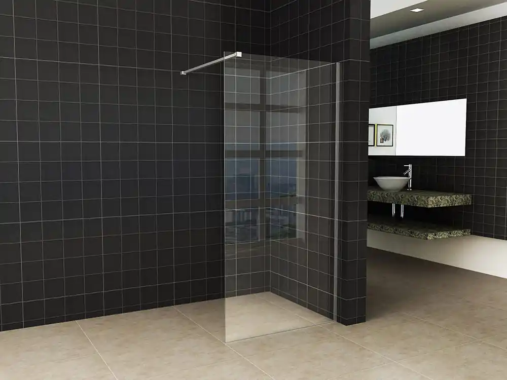 Lage Prijs Wiesbaden Slim Los Glasplaat - Nano Coating - 8mm Helder Glas - Zonder Profiel & Stabilisatiestang - 85x200cm