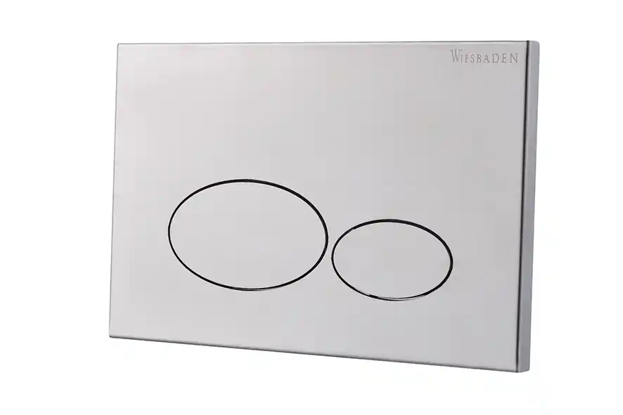 Wiesbaden X32 Metalen Toilet Bedieningsplaat voor DuoSpoeling - Geborsteld RVS Express Levering