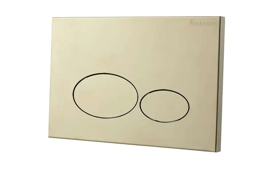 Betrouwbaar Wiesbaden X32 Metalen Toilet Bedieningsplaat voor DuoSpoeling - Geborsteld Messing