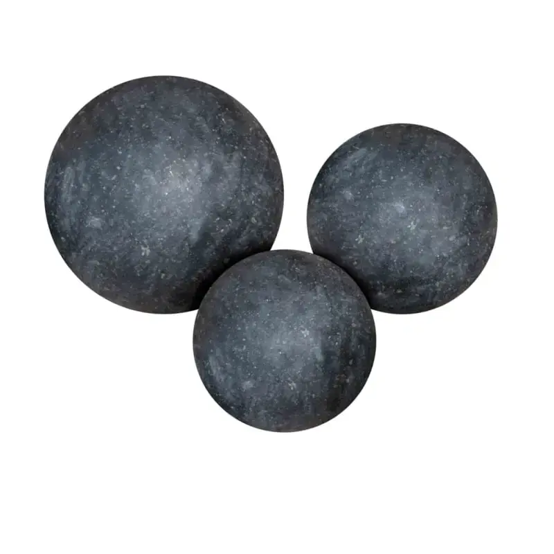 Uitverkoop Natuursteen Set Bollen Black Granite Gepolijst 25 – 35 – 45 cm