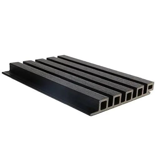 Voordeelprijs NewTechWood composiet co-extrusie wand bekleding castellation 25 profiel, 2,5 x 19,6 x 290 cm, Zwart