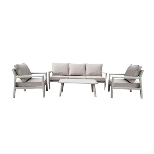 Korting Loungeset Jamaica wit aluminium