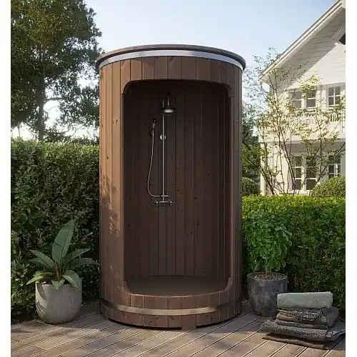 Koopje Buitendouche barrel ø130 cm thermowood