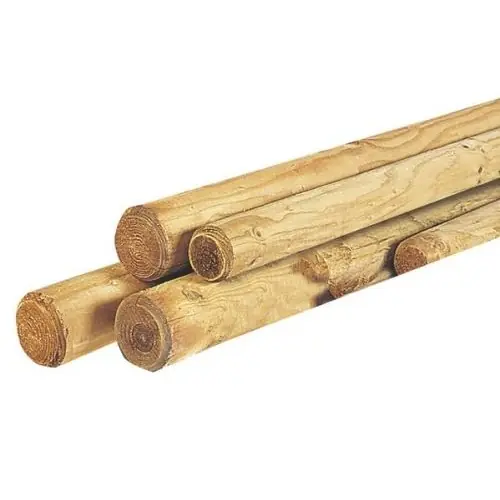 Actieprijs Grenen ronde paal cilindrisch gefreesd 1 zijde gepunt 1 zijde gekroond Ø 4x150 cm groen geïmpregneerd