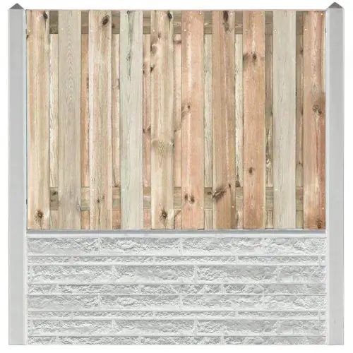 Hout-betonschutting motief grijs i.c.m. tuinscherm grenen 21-planks Koop Online