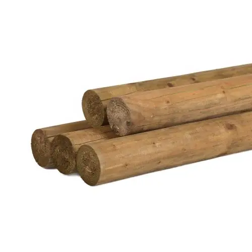 Ronde paal vuren gefreesd groen geïmpregneerd Ø20x600 cm haaks Superprijs
