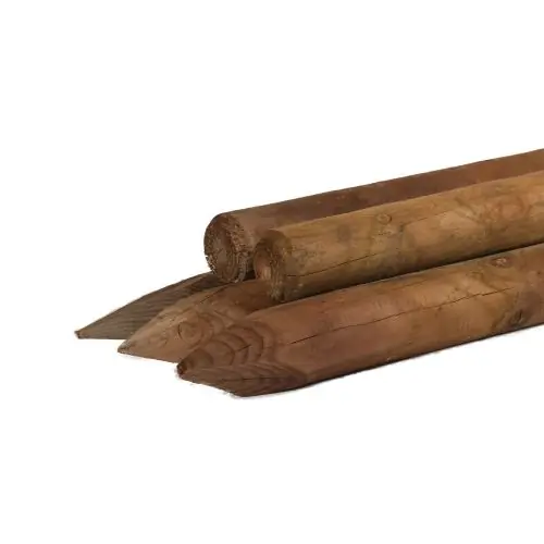 Ronde paal grenen gefreesd bruin geïmpregneerd Ø7,5x200 cm Dagaanbieding