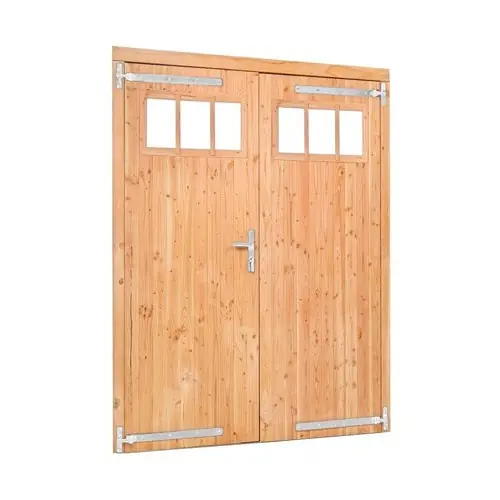 Weekendaanbieding Douglas dubbele klampdeur 1-ruits rvs beslag 185x205 cm linksdraaiend