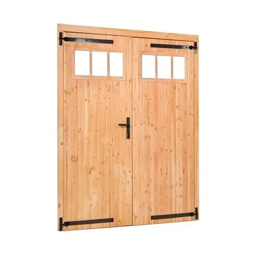 Actieprijs Douglas dubbele klampdeur 1-ruits zwart beslag 185x205 cm linksdraaiend