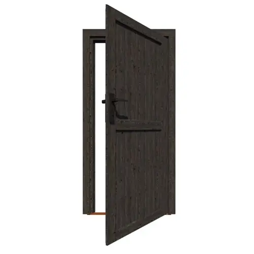 Vuren zwart enkele deur dicht RD 199 x 98,5 cm 147000 Laatste Kans