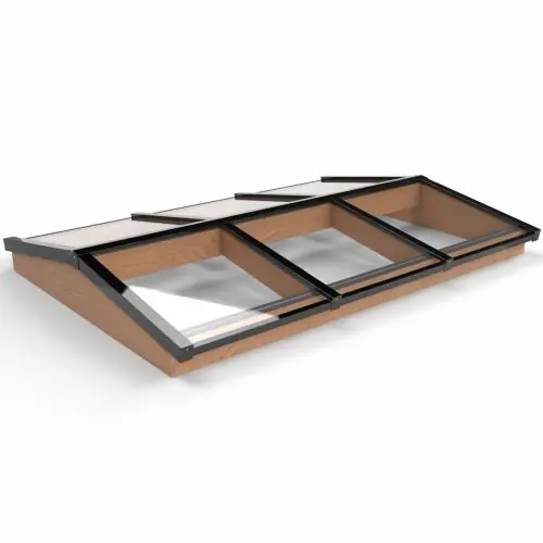 Exclusieve Aanbieding Lichtstraat zadeldak douglas gelaagd glas 158,2x155 cm zwart