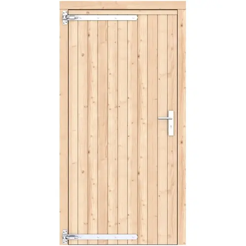 Tijdelijk Beschikbaar Vuren dichte enkele deur 108x209 cm ld verzinkte hengen RVS beslag groen geïmpregneerd 1073335