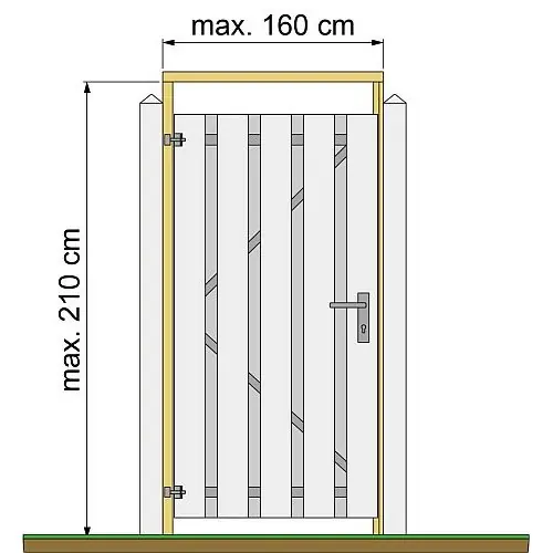 Laatste Versie Tuindeurkozijn geschaafd grenen met aanslaglat max 160 cm breed groen geïmpregneerd