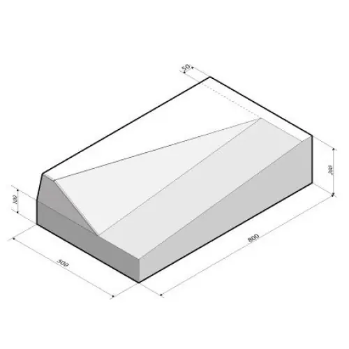 Gecertificeerd Inritband 80x20x50 cm links grijs