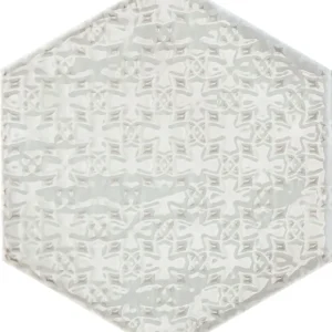 Vloertegel/Wandtegel Equipe Rain Hexagon Lichtgrijs Decor Glans 19,8x22,8 Weekendaanbieding