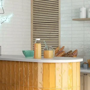Wandtegel Equipe Rain Decor Oranje Glans 7,5x30 Laatste Versie