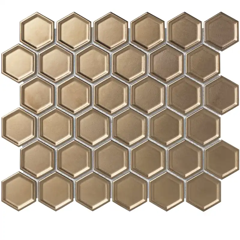 Beperkte Voorraad Wand Mozaïek Tegels Factory Hexagon Metallic Brons - Matje 28,1x32,5cm