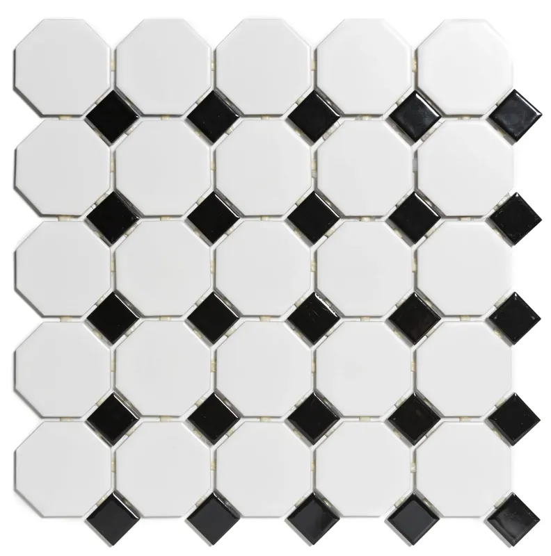 Wand & Vloer Mozaïek Tegels Factory Keramiek Mat Wit & Glans Zwart - Matje 29,5x29,5cm Beperkte Voorraad