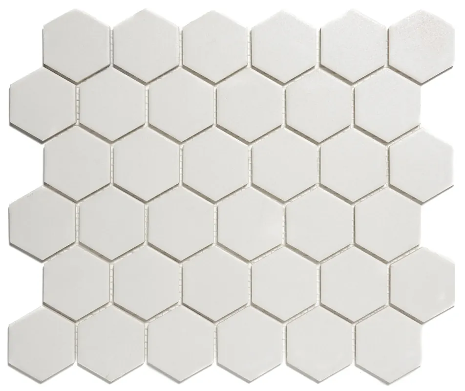 Beperkte Voorraad Wand & Vloer Mozaïek Tegels Factory Hexagon Keramiek Wit Mat Antislip - Matje 28,1x32,5cm