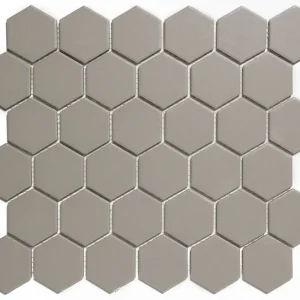Wand & Vloer Mozaïek Tegels Factory Hexagon Keramiek Grijs Mat Antislip - Matje 28,1x32,5cm Finale Uitverkoop