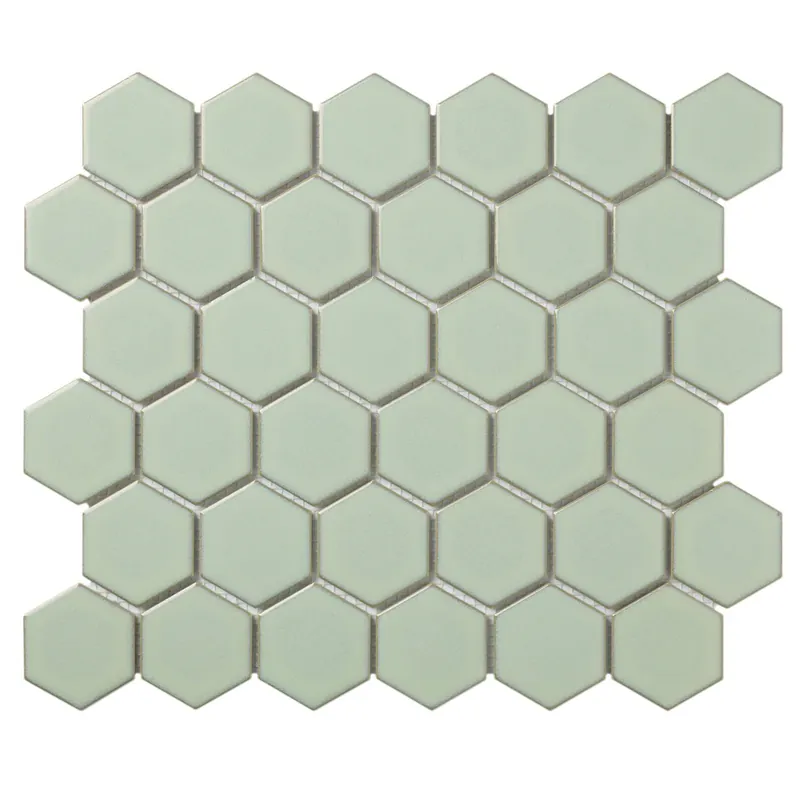 Voordeelprijs Wand Mozaïek Tegels Factory Hexagon Keramiek Lichtgroen - Matje 28,1x32,5cm