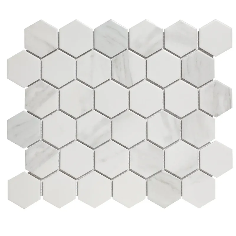 Rechtstreeks Van De Fabrikant Wand Mozaïek Tegels Factory Hexagon Keramiek Carrara Wit - Matje 28,1x32,5cm