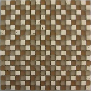 Wand Mozaïek Tegels Factory Glas/Marmer Donker Beige - Matje 30x30cm Alleen Vandaag