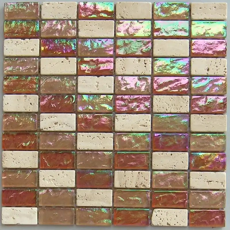 Wand Mozaïek Tegels Factory Glas/Marmer Rood Glans - Matje 30x30cm Uitverkoop