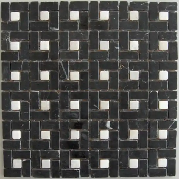 Merkproduct Wand Mozaïek Tegels Factory Steen Anticato Zwart Wit - Matje 30x30cm