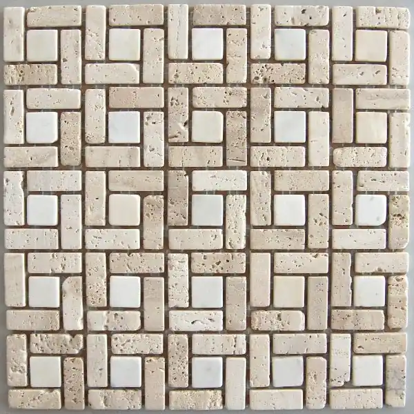Aanbieding Wand Mozaïek Tegels Factory Marmer Elleboog Anticato Crema - Matje 30x30cm
