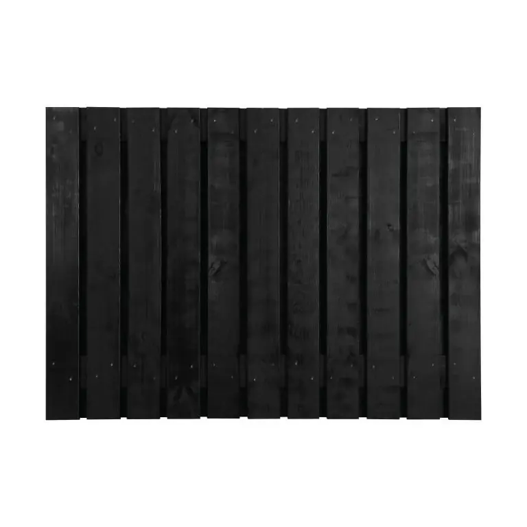 Dagaanbieding Grenen scherm 23 planks 17 mm - recht zwart 180x90 cm (bxh)