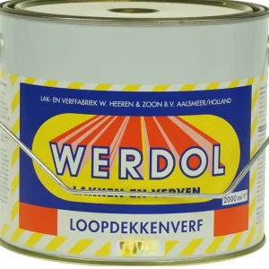 Werdol Loopdekkenverf (Blauwgrijs) 2 ltr Op = Op