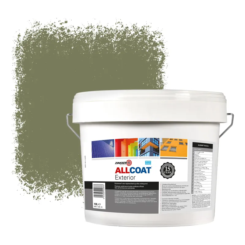 Alleen Vandaag Zinsser Allcoat Exterior Muurverf RAL 6013 Rietgroen - 10 liter