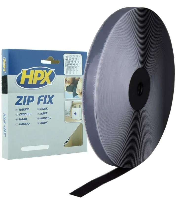 HPX Klittenband (haak) ZWART 20mm - 25 meter Koop Online