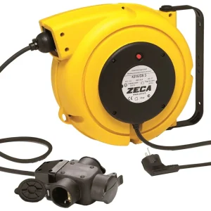 Tijdelijk Beschikbaar ZECA 4315 Automatische Kabelhaspel 3 Stopcontacten en Plug 14+1 meter 3G1,5