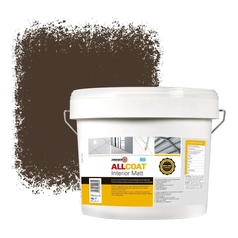 Zinsser Allcoat Interior Muurverf RAL 8014 Sepiabruin - 10 liter Direct Verzonden