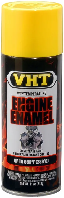 VHT Engine Enamel spuitbus - Motorblok Verf Geel - 400ml Op = Op