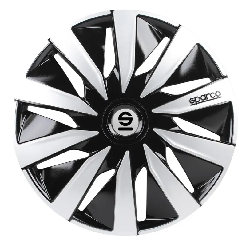 Laatste Versie Sparco Wieldoppen Lazio 14 inch Zwart Zilver - 4 stuks