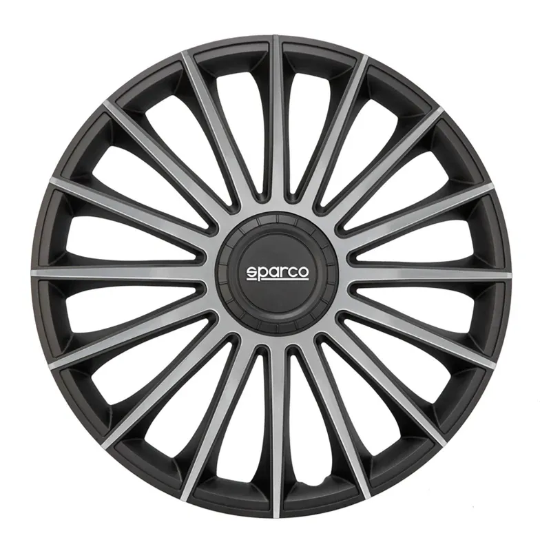 Direct Beschikbaar Sparco Wieldoppen Treviso 14 inch Zwart Zilver - 4 stuks