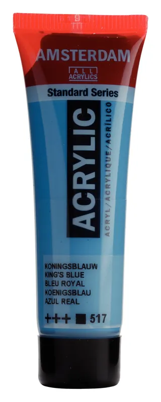 Royal Talens Amsterdam Standard Series Acrylverf Tube 20 ml - Koningsblauw 517 Hoge Kwaliteit