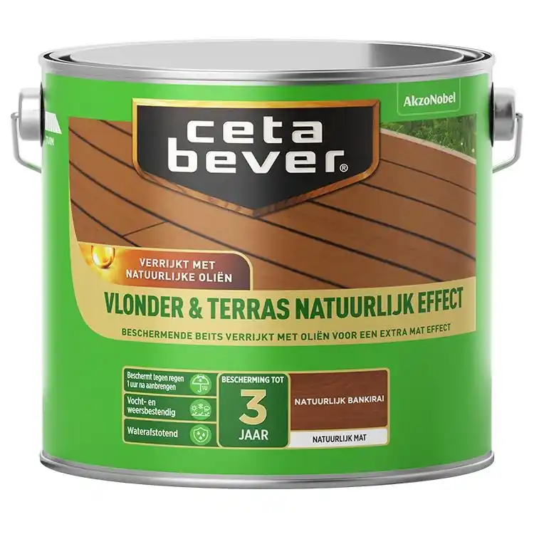 Exclusieve Aanbieding Cetabever Vlonder en Terras Natuurlijk Effect Mat - Bankirai - 2,5 liter
