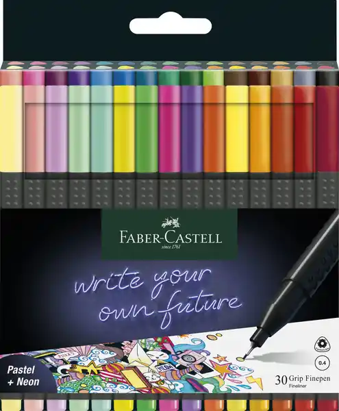Faber Castell Fineliner Grip 0,4mm - etui 30 stuks Shop Nu