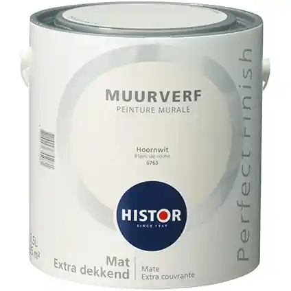 Histor Perfect Finish Muurverf Mat - Hoornwit - 2,5 liter Tijdelijk Beschikbaar