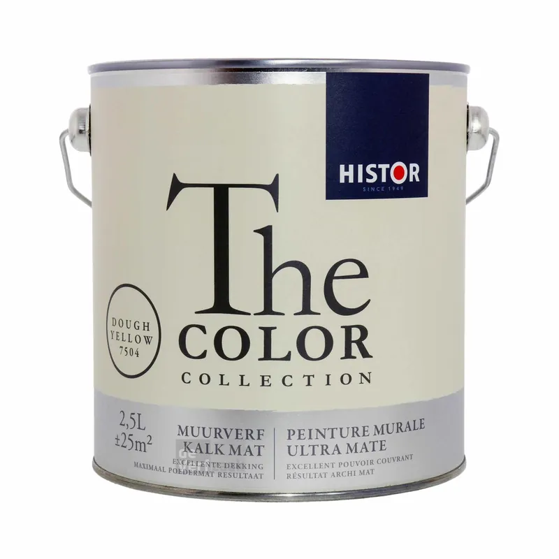 Nu Kopen Histor The Color Collection Muurverf Kalkmat - Dough Yellow - 2,5 liter
