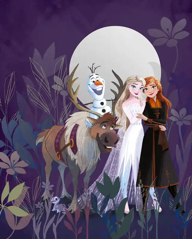 Exclusieve Aanbieding Komar Into Wonderland Fotobehang - Disney Frozen Full Moon Hike - IADX4-092