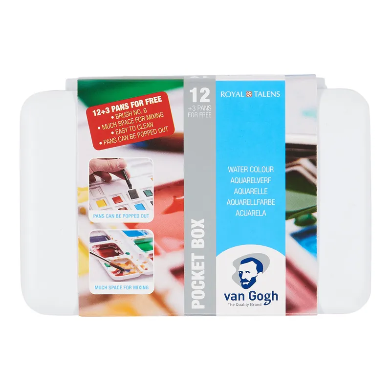Beperkte Voorraad Van Gogh Aquarelverf Pocket Box - 12 Halve Napjes