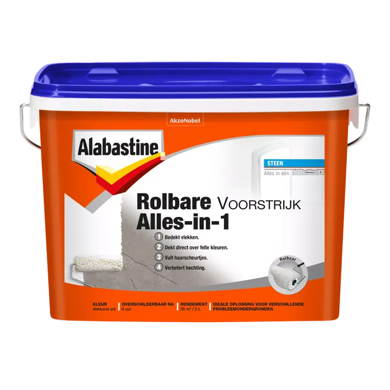 Alabastine Rolbare Voorstrijk Alles In 1 - Wit - 5L Gecertificeerd